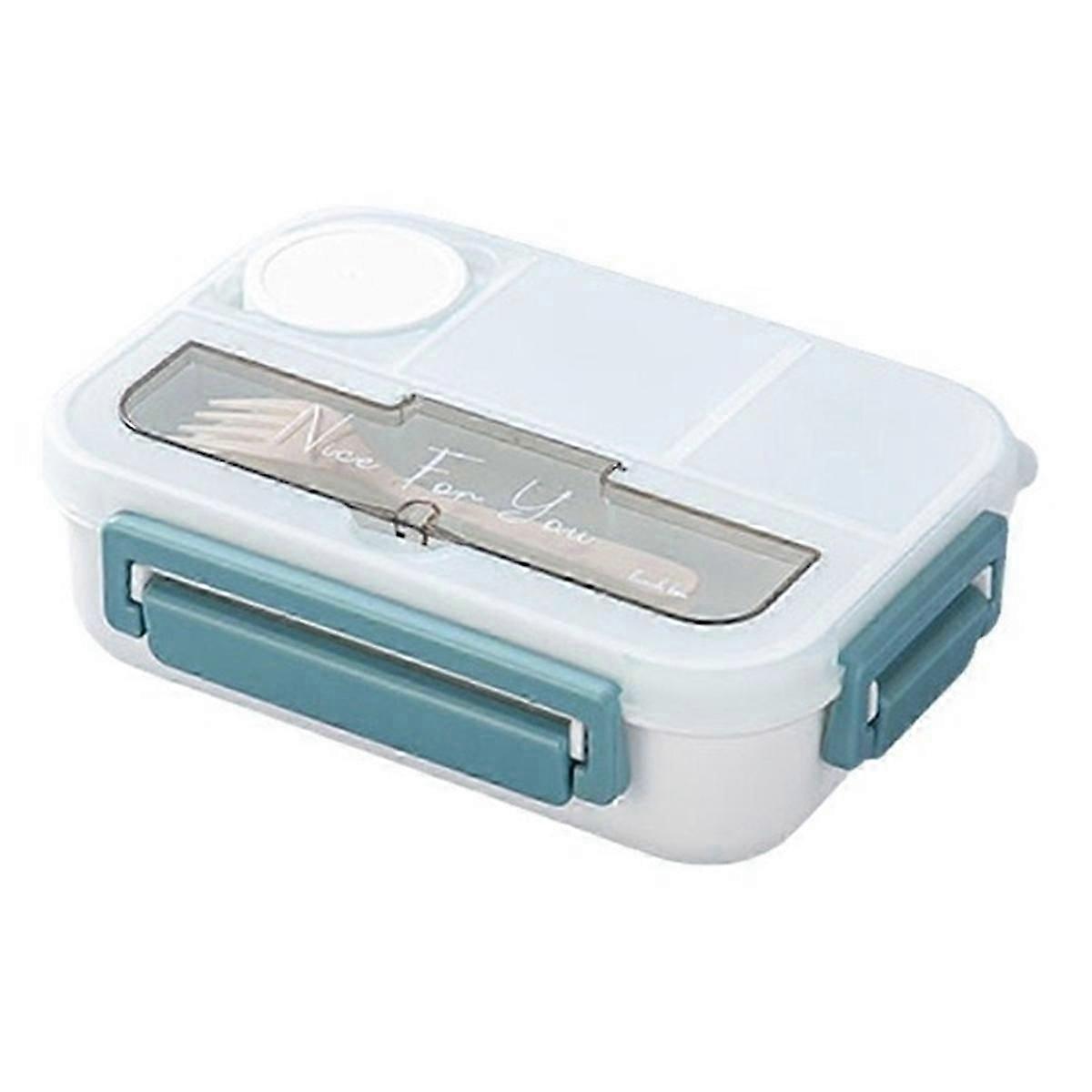 Bento Lunch Box with Cutlery, 4 Compartments, Leakproof A