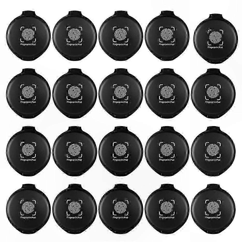 20 Pack Mini Black Ink Pads for Fingerprinting, Notary and Identification Use
