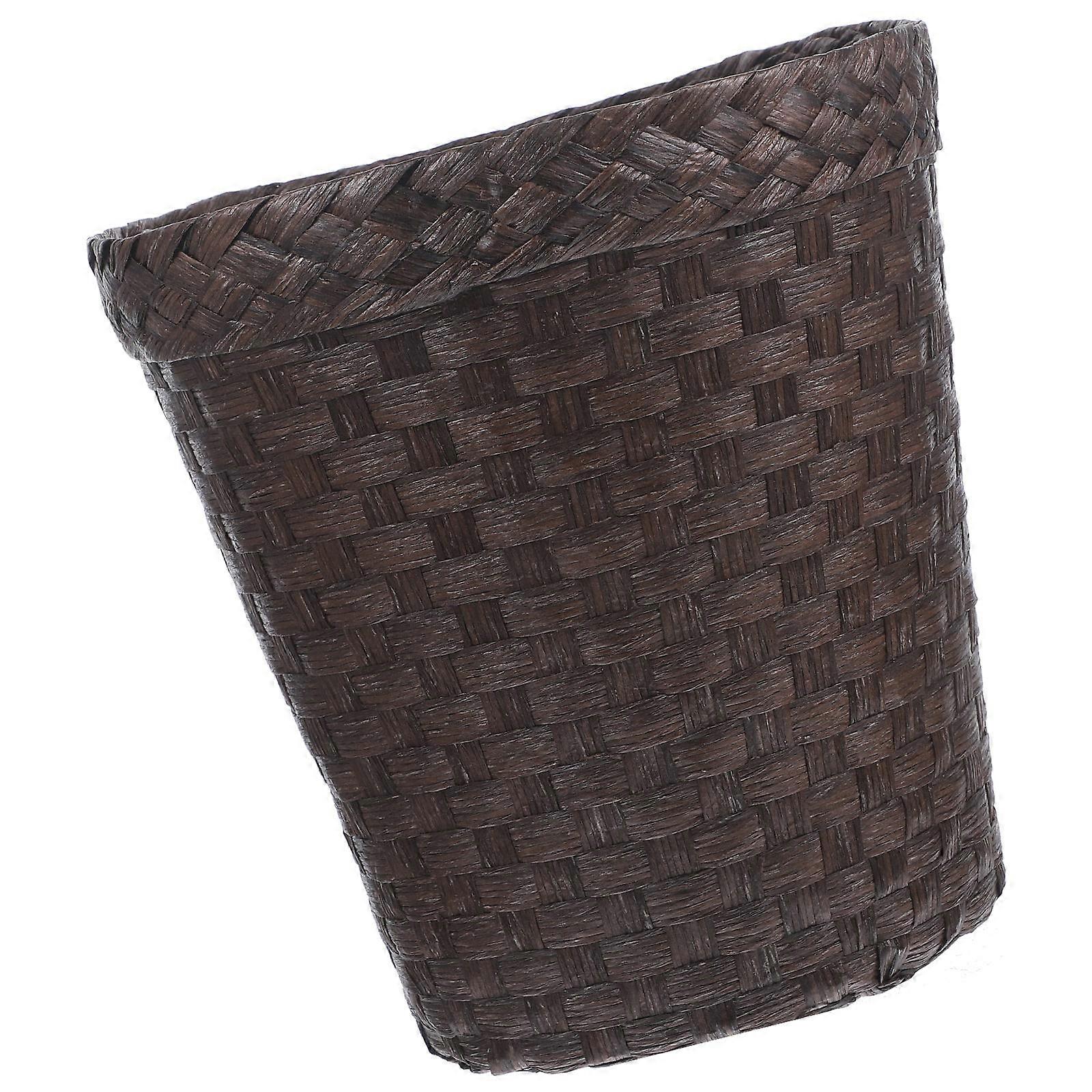 Rattan Storage Basket with Large Capacity for Home Office Use Coffee Color 1 Piece