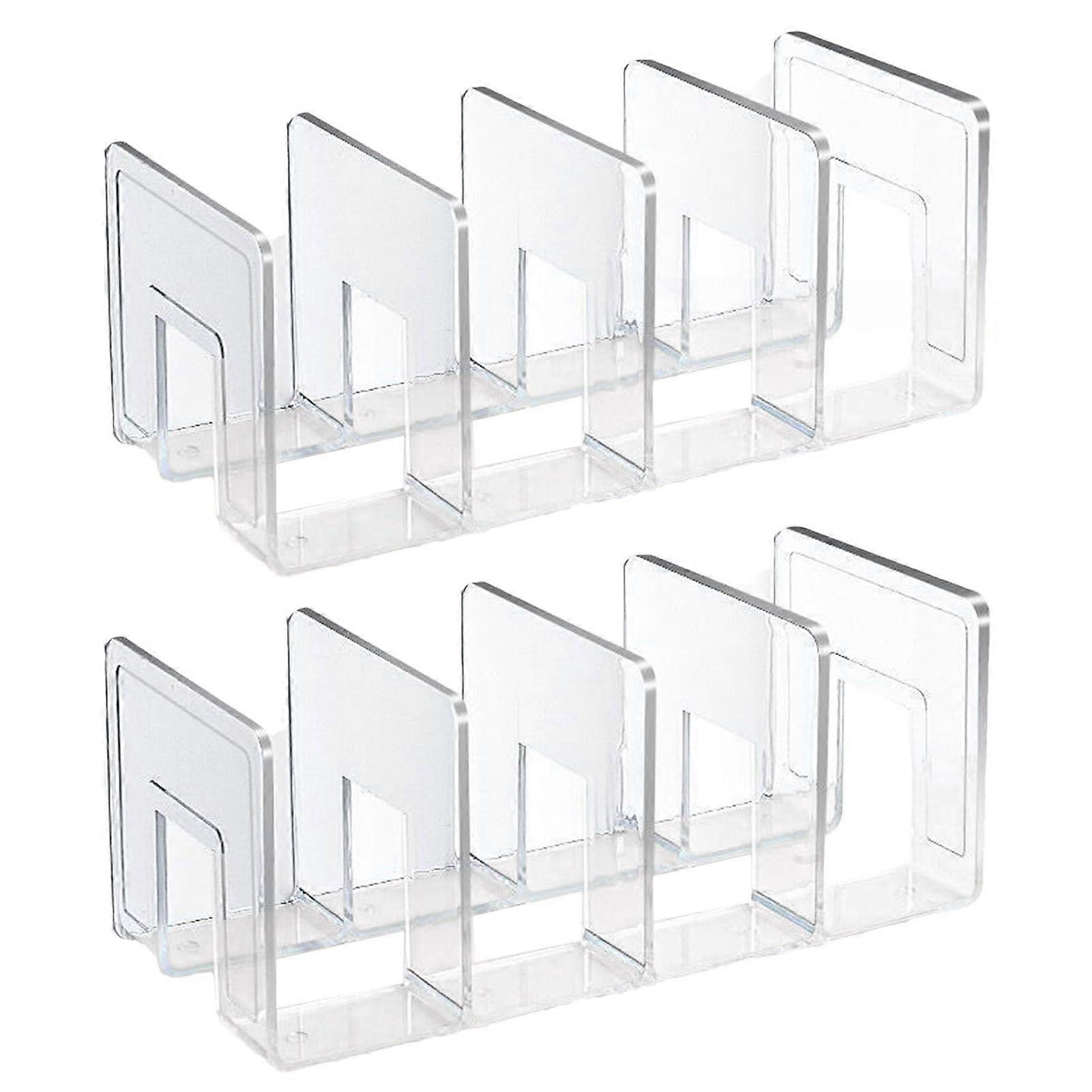 Wallet Organizer Bookcase 2 Pack Vertical Storage Rack Bookcase Smooth Edge Burr Strong Carrying for Books Handbags Dividers Transparent