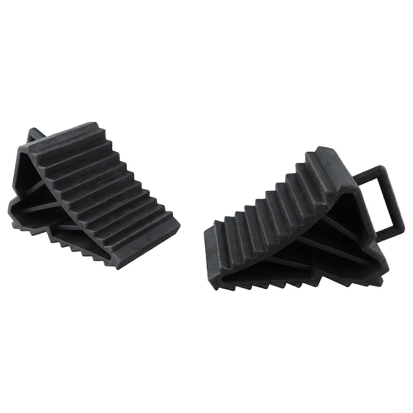 Stable wheel chocks for safe parking of trailers, 2 pieces, nonslip design.