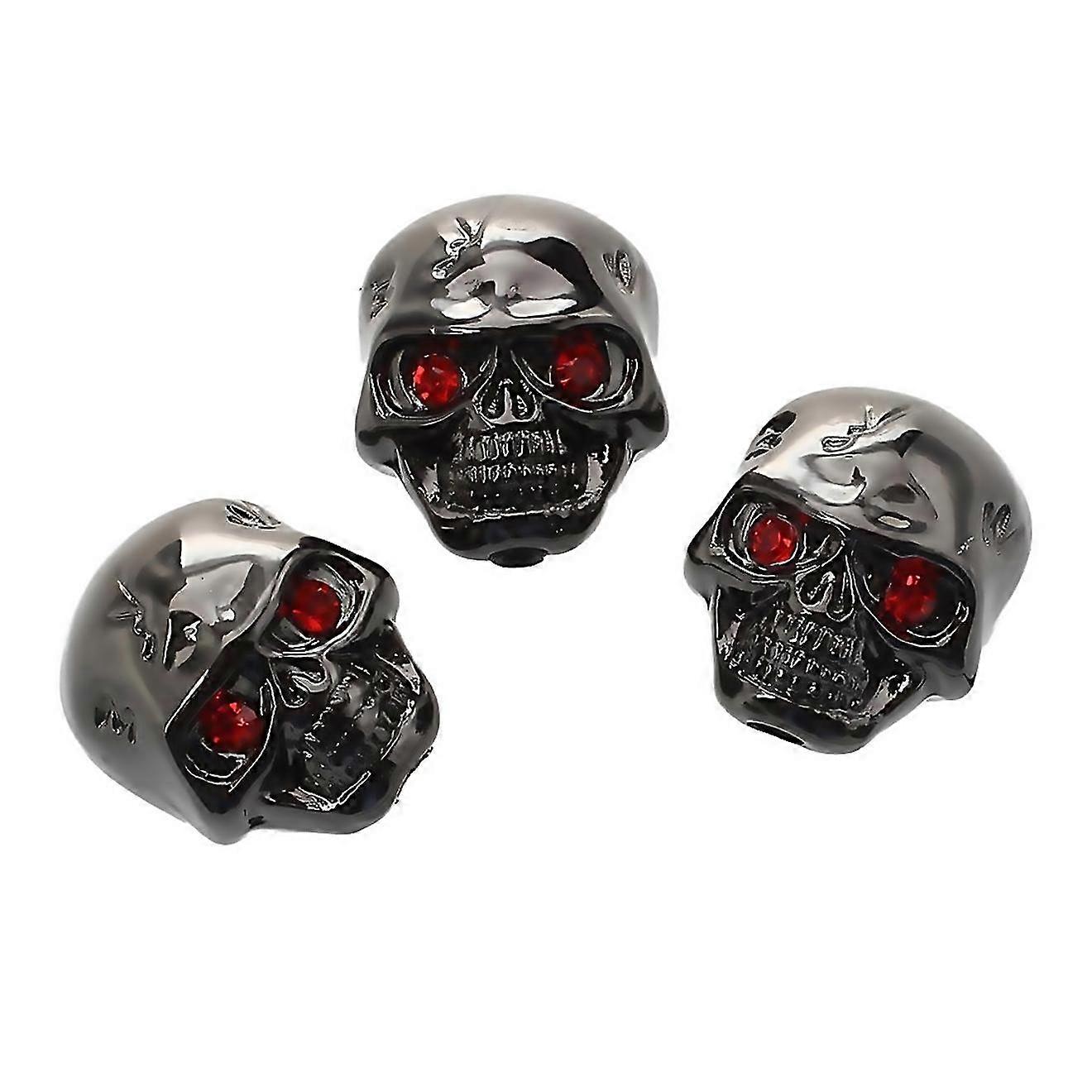 For 3pcs Electric Guitar Skull Head Volume Control Knobsblack