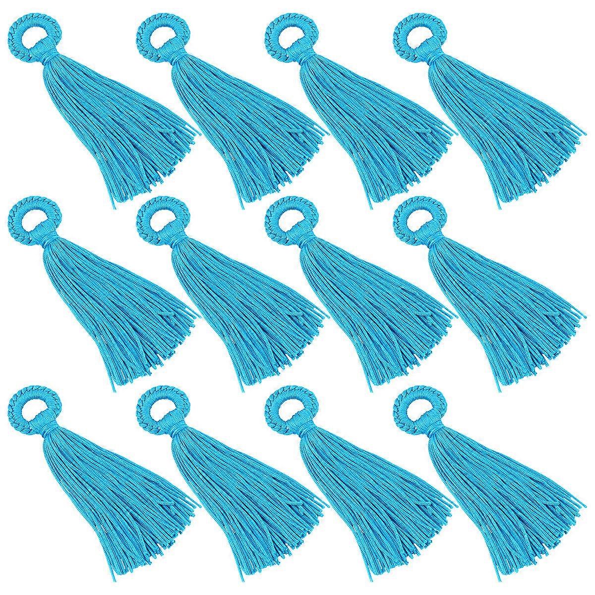 Jewelry Component Small Ring Pendant for Cellphone Decorative Accessories Blue Made Polyester for 12Pcs