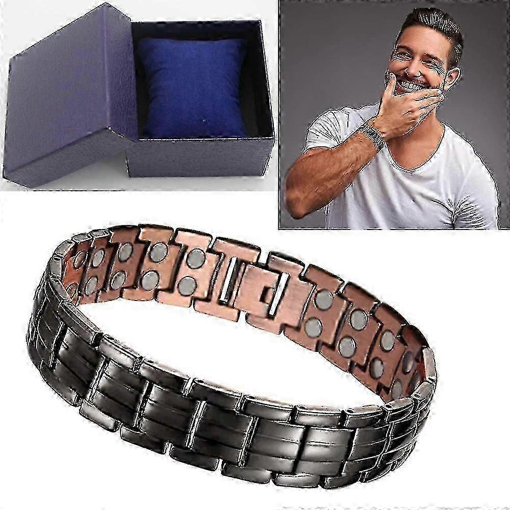 男性用強力な磁石付きエレガントな銅製ブレスレット CRG-04