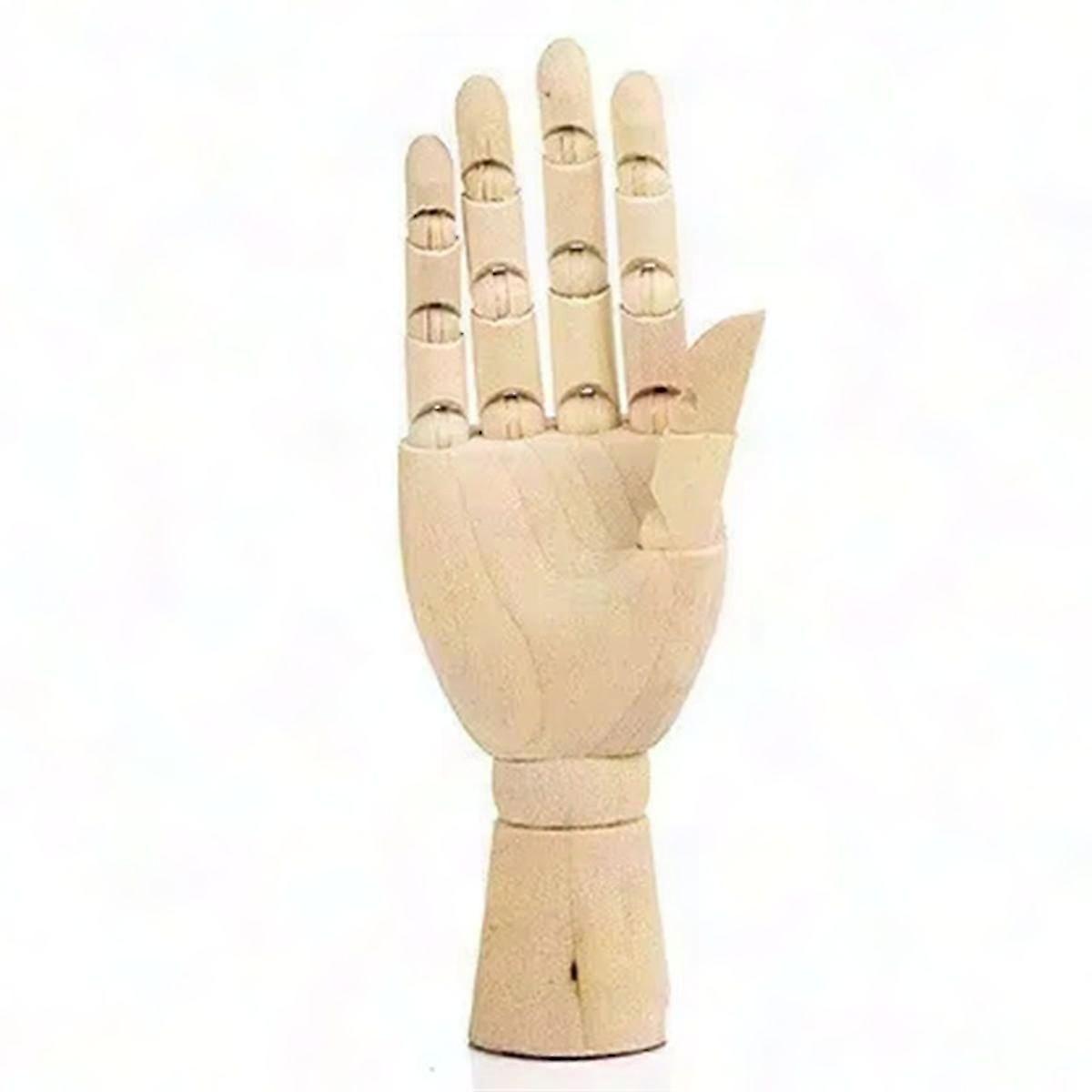 Wooden Hand Model with Rotatable Joints for Drawing Sketch Miniature Desktop Decoration 7 Inch