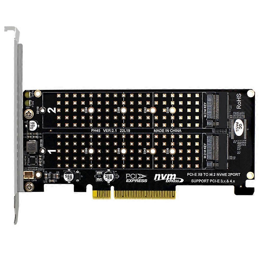 PCI-E X8 Double Disk RAID-Karte NVME M.2 M KEY SSD Erweiterungsadapter Extended Dual NVME RAID PCI-E X8 Split-Karte