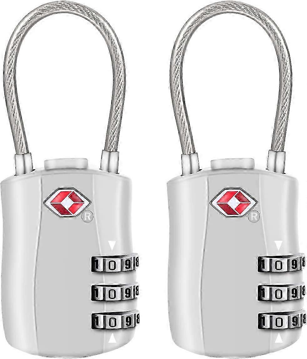 [2er-Pack] TSA Gepäckschlösser, 3-stelliges Sicherheitsvorhängeschloss, Zahlenschloss, Codeschloss für Reisekoffer Koffer Gepäcktasche