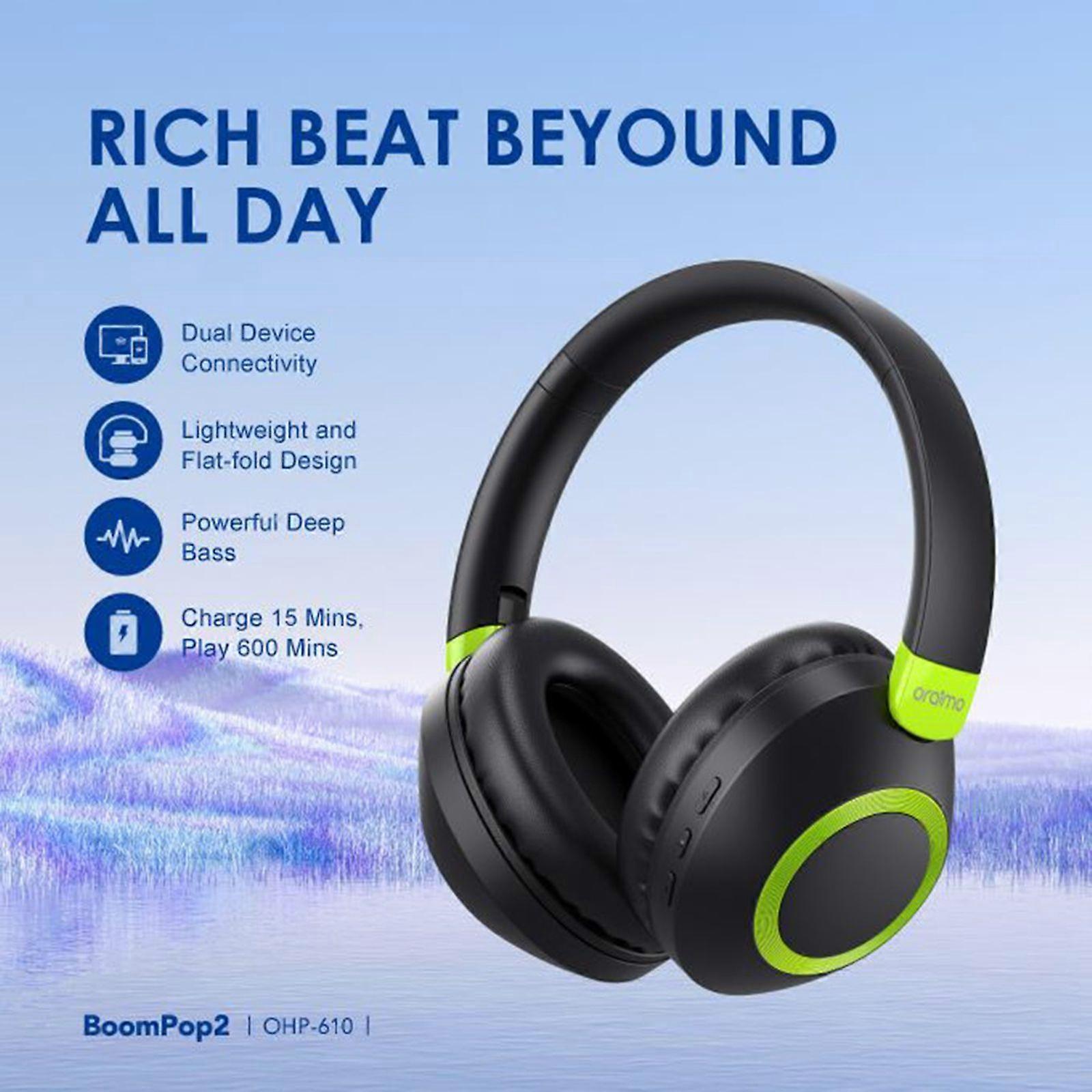Oraimo BoomPop 2 Powerful Deep Bass Dual Device Connectivity Wireless Headset