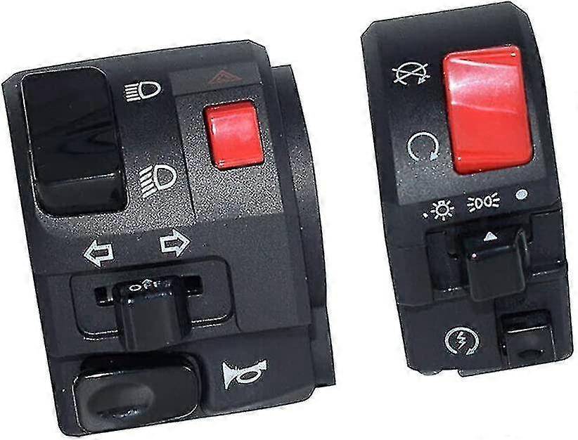 1 Pair of Motorcycle Handlebar Switch Controller, a Motorbike Horn, Turn Signal, and Start Switch Button