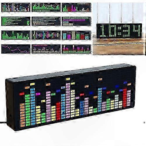LED Music Spectrum Clock with Voice Control and Rhythm Light Display