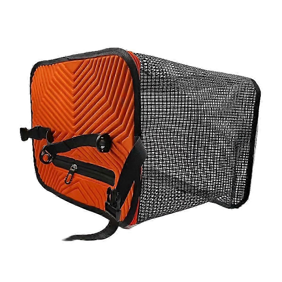 Foldable Fish Cage with Mesh Protection for Fishing Gear - Hanging, Floatable & Adjustable