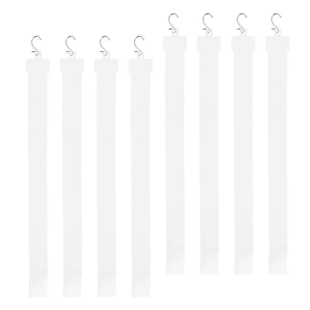 Display Hanger Merchandising Hanging Strip for Supermarket White Plastic with Hooks 8Pcs