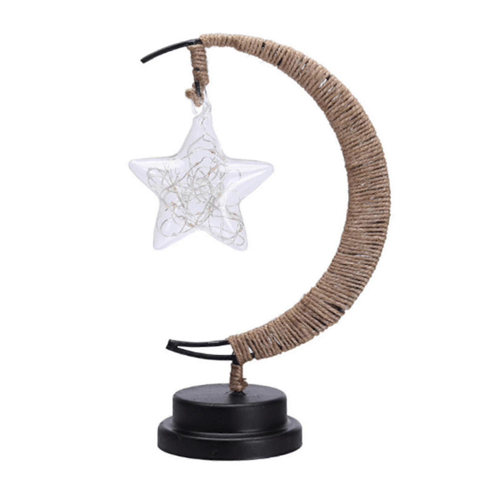 Battery Operated Decorative Night Light, Compact Iron Table Lamp for Desktop and Bedside Use