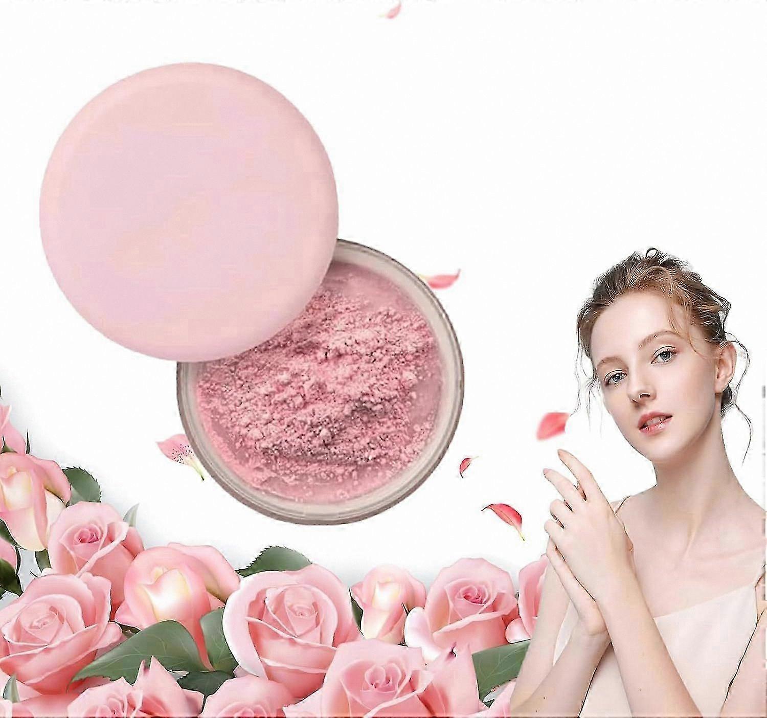 Oil-Control Blurring Powder, Long-Lasting Waterproof Setting Formula, Pink Tint for Makeup Perfection