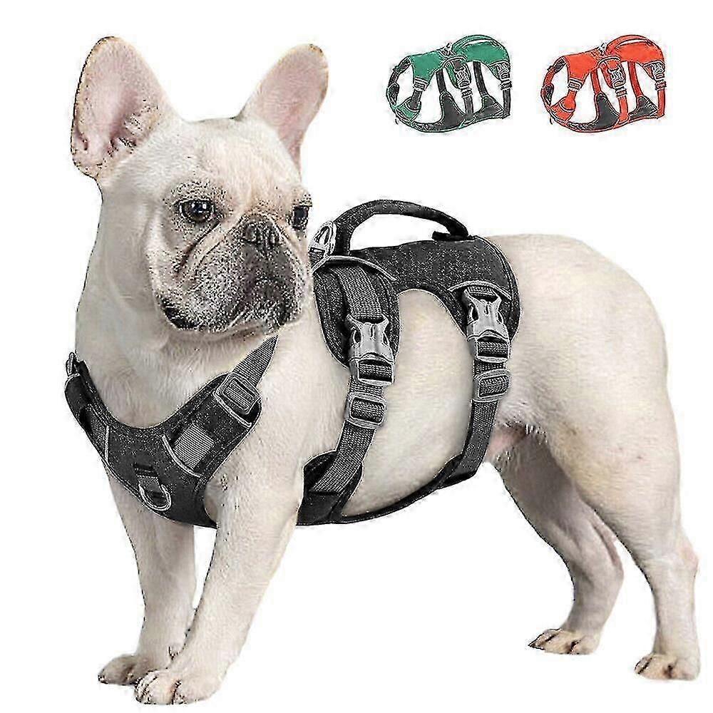 No Pull Escape Proof Dog Harness Reflective Nylon Pet Vest with Handle Adjustable