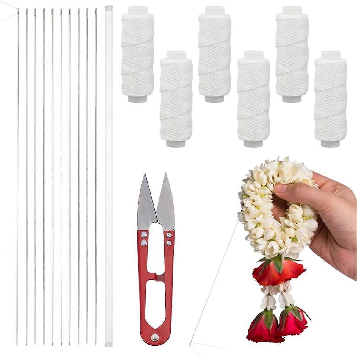 Lei Making Kit Long Sewing Needles-Waxed Cord A