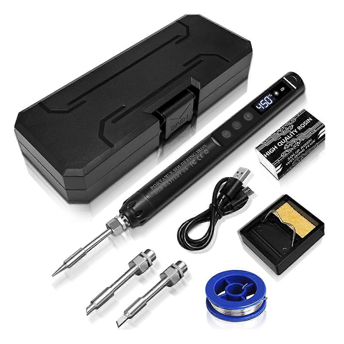 USB Soldering Iron Set Intelligent Temperature Adjustable Fast Heating Setting Cordless Electric Sol