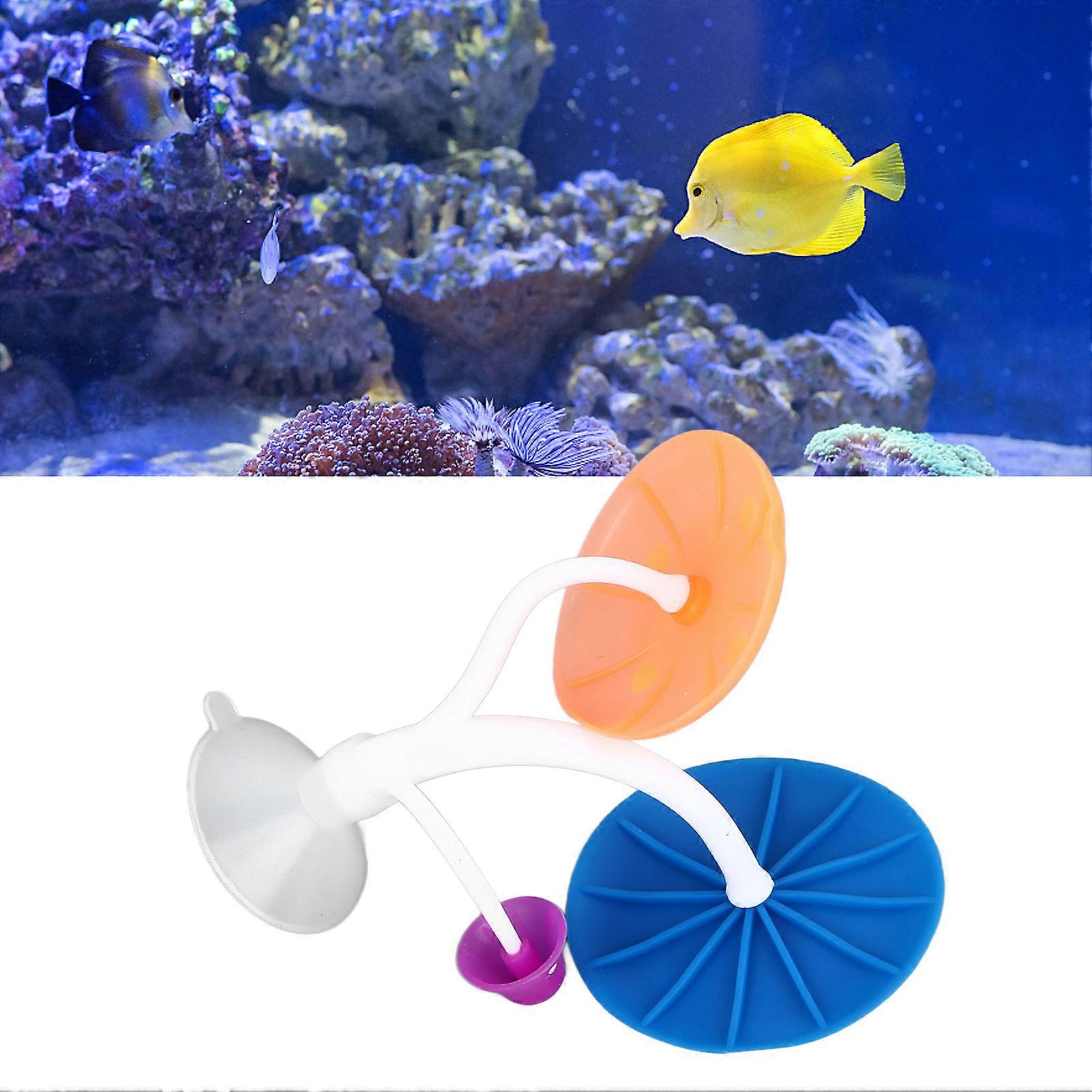 Betta Mushroom Hammock Soft Silicone Fish Rest Bed with Suction Cup Blue