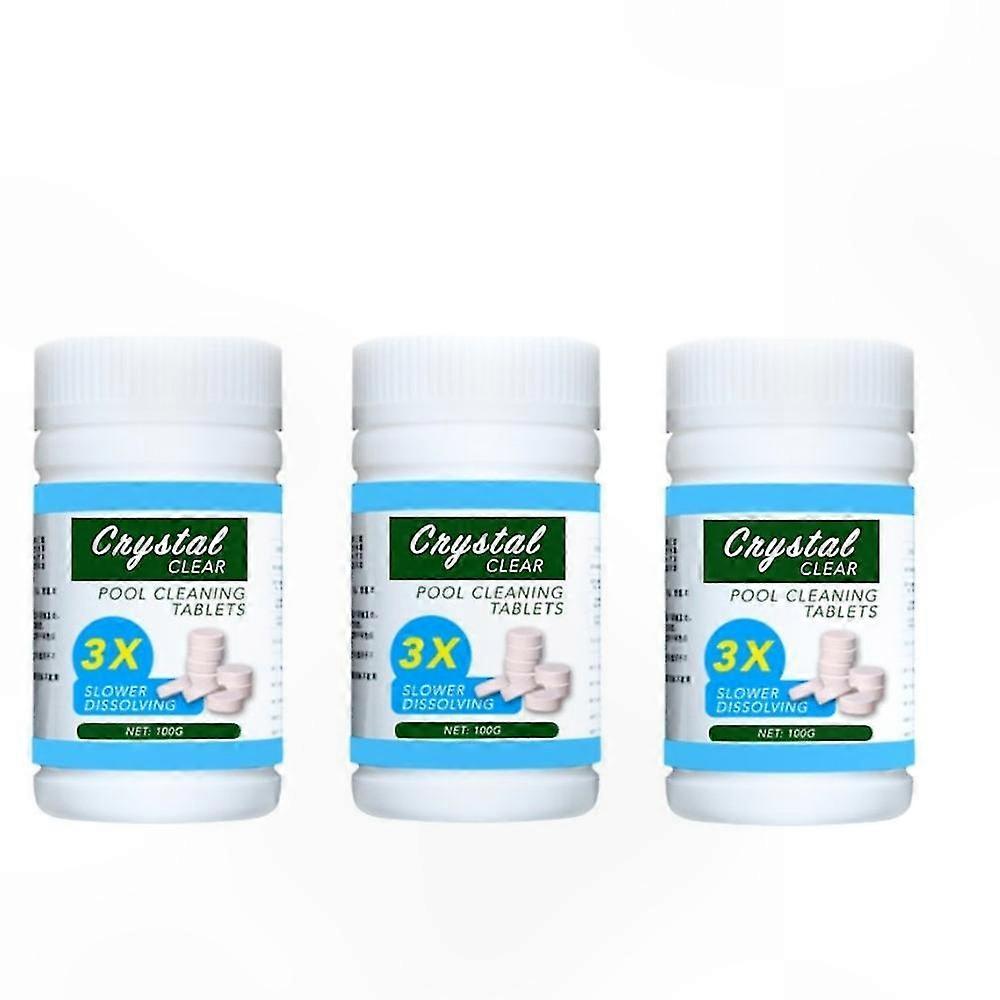 3-Pack Pool Chlorine Tablets, 100g High-Quality Sanitizing & Disinfecting Solution for Clean Swimming Pools