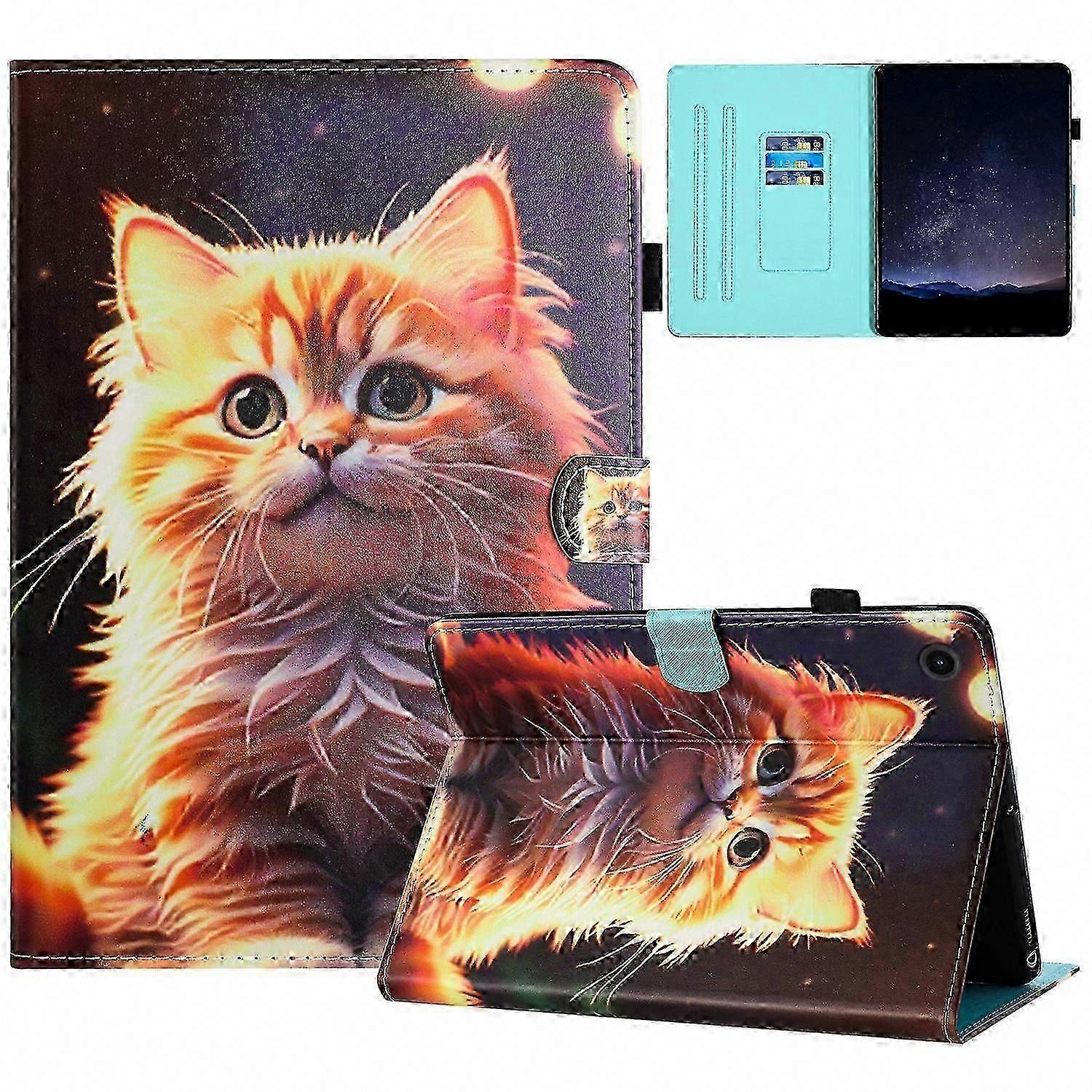 For Galaxy Tab A8 10.5 (2021) X200 X205 Leather Case with Pattern Printing and Card Holder Tablet Cover-HHY