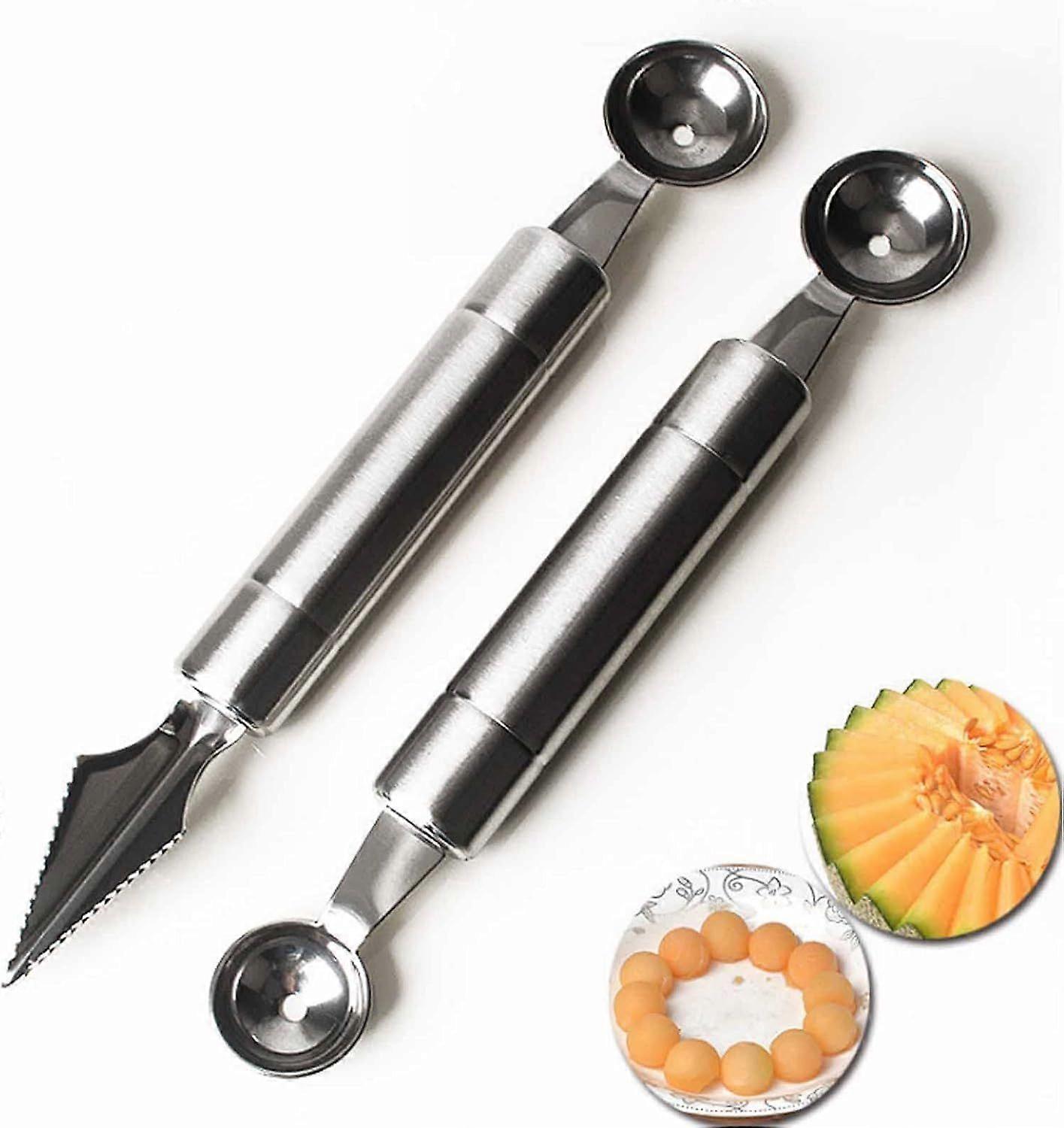 2 melon spoons, fruit carving tool, ball cutter, suitable for carving fruit