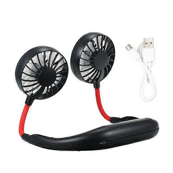 Portable hand-held neck fan with 0.3 - 1.2W power and 6 - 12 hours of battery life