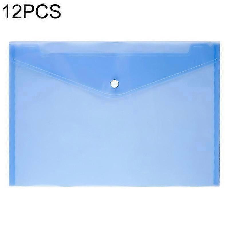 12 PCS A4 Clear Document Bag, Plastic File Folder for School Office Stationery Storage