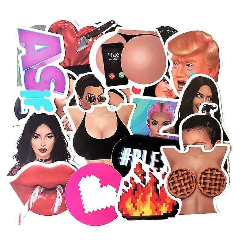 European and American Kardashian Graffiti Stickers Waterproof Removable Computer Mobile Phone Stickers Handbook Decorative Stickers