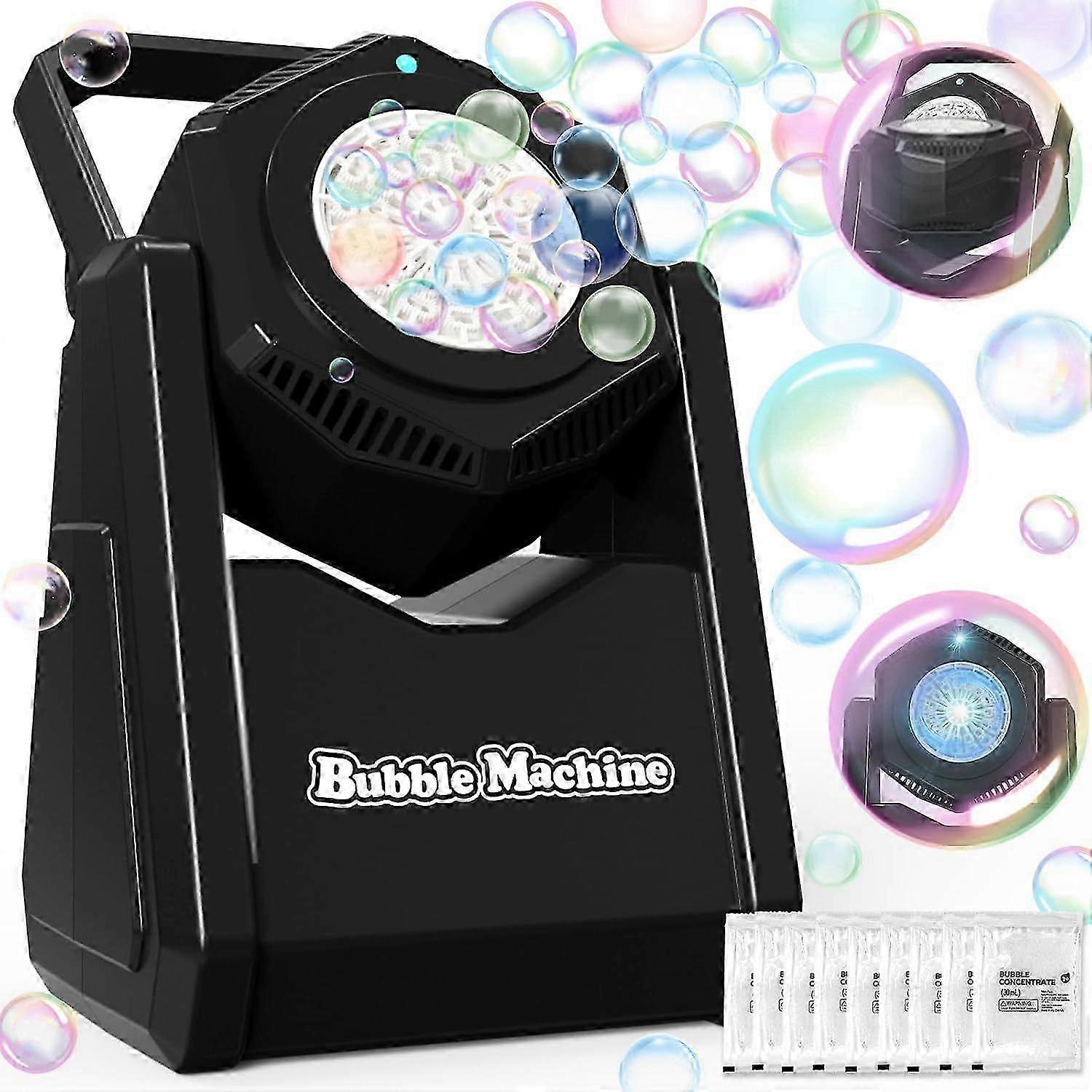 Bubble Machine - Automatic Bubbles Blower for Kids, Toddlers - 360 Leak-Proof &