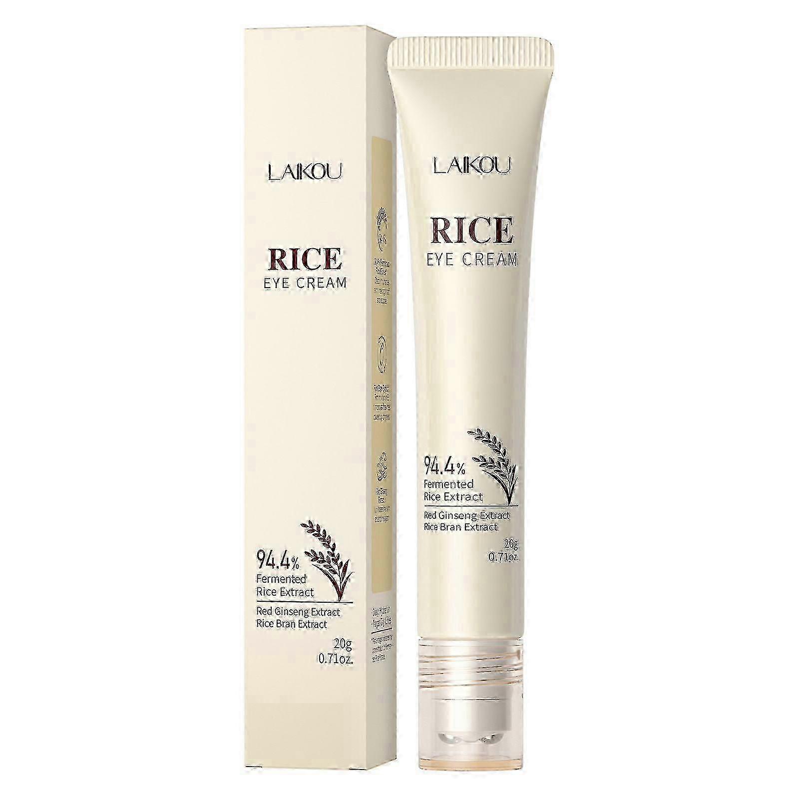 Rice Raw Pulp Eye Cream Anti-Aging Moisturizing Eye Cream for Dark Circles Wrinkles Refreshing Texture