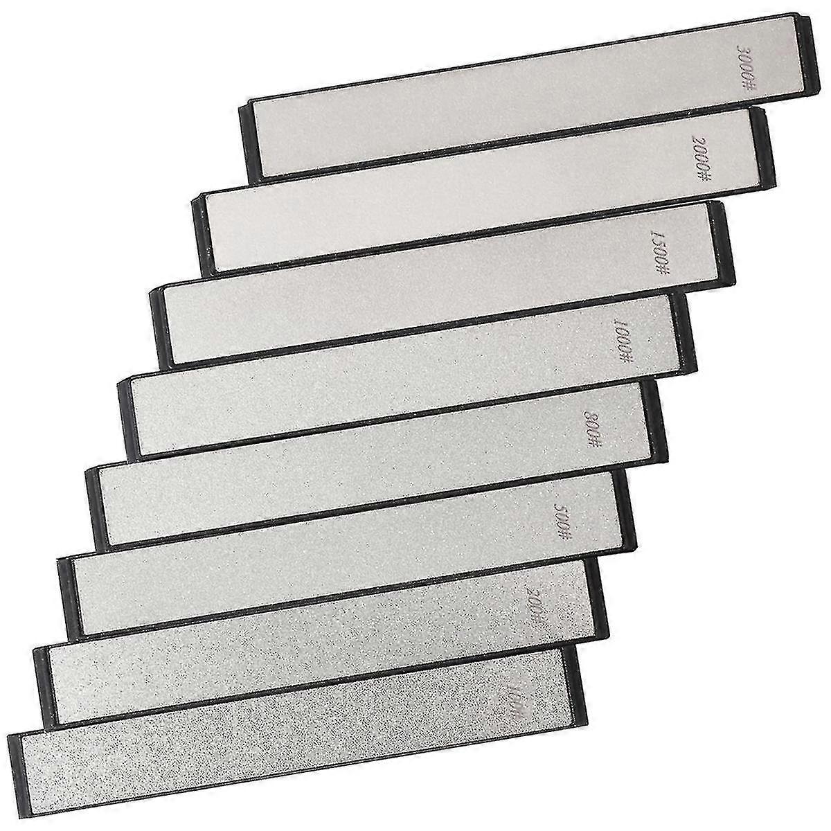 8pcs Fixed-Angle Diamond Knife Sharpener Set Includes 100-1500 Grit Whetstone
