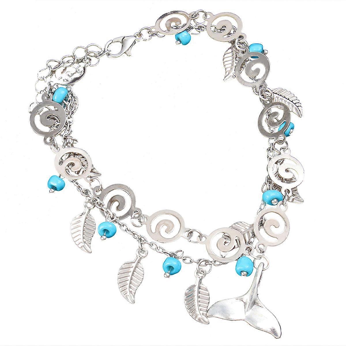 Ankle Chain Double-Layer Anklet Mermaid Tail Design Beach Anklet 2Pcs
