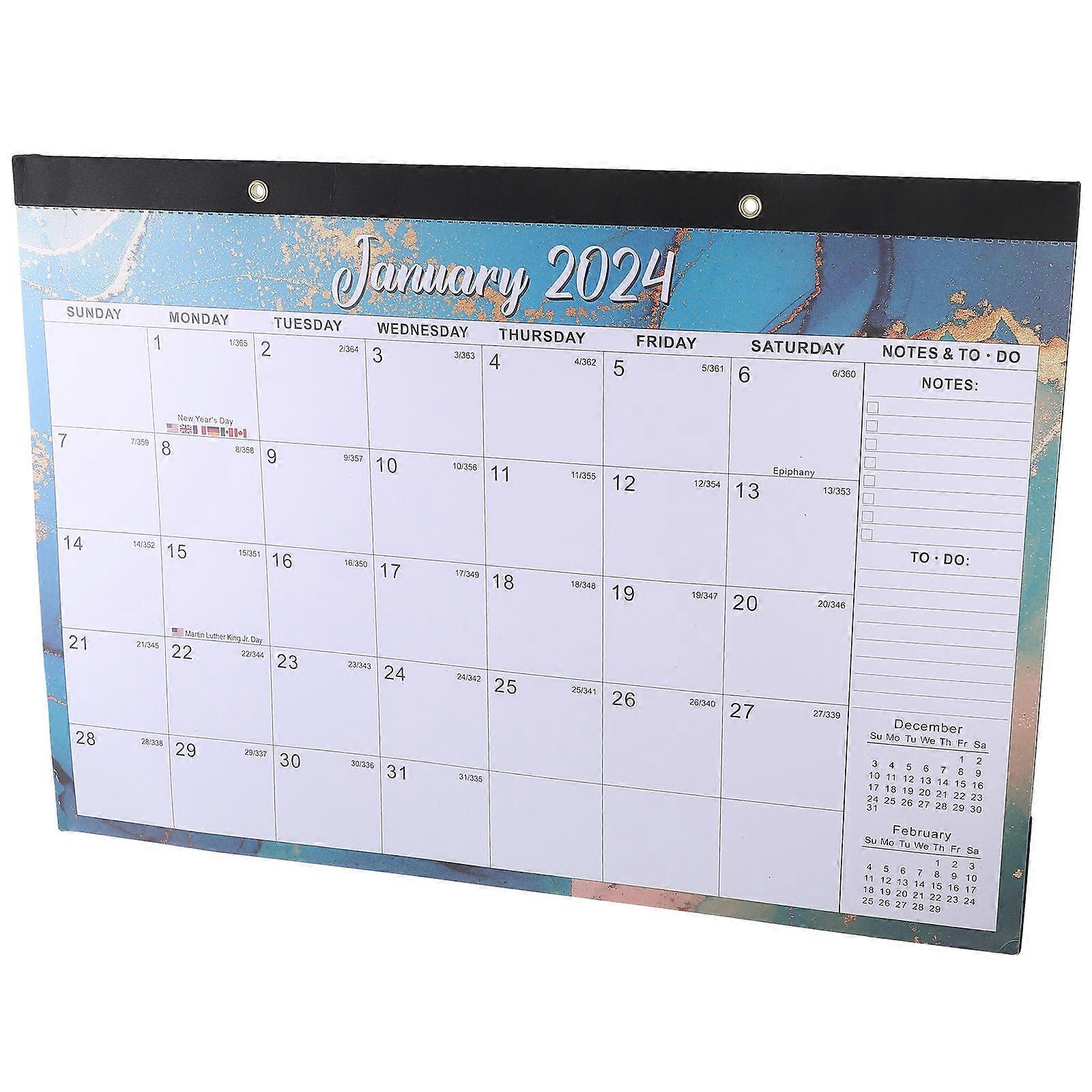 Wall Calendar for Home Office Classroom Multi Paper Material for Time Management 1Set