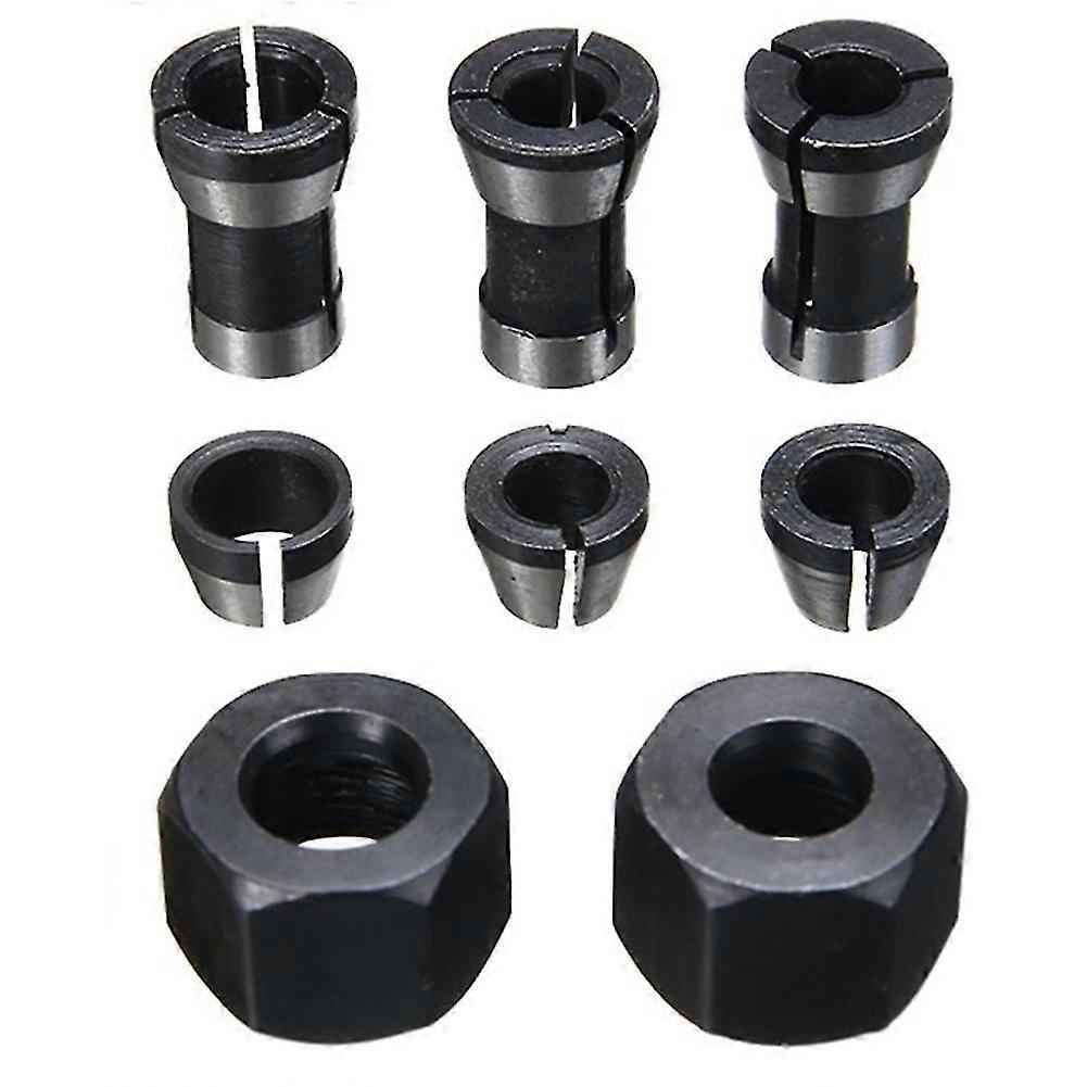 8Pcs High Precision Adapter Collet Set 6mm/6.35mm/8mm Collet Chuck Engraving Trimming Machine Route-JK