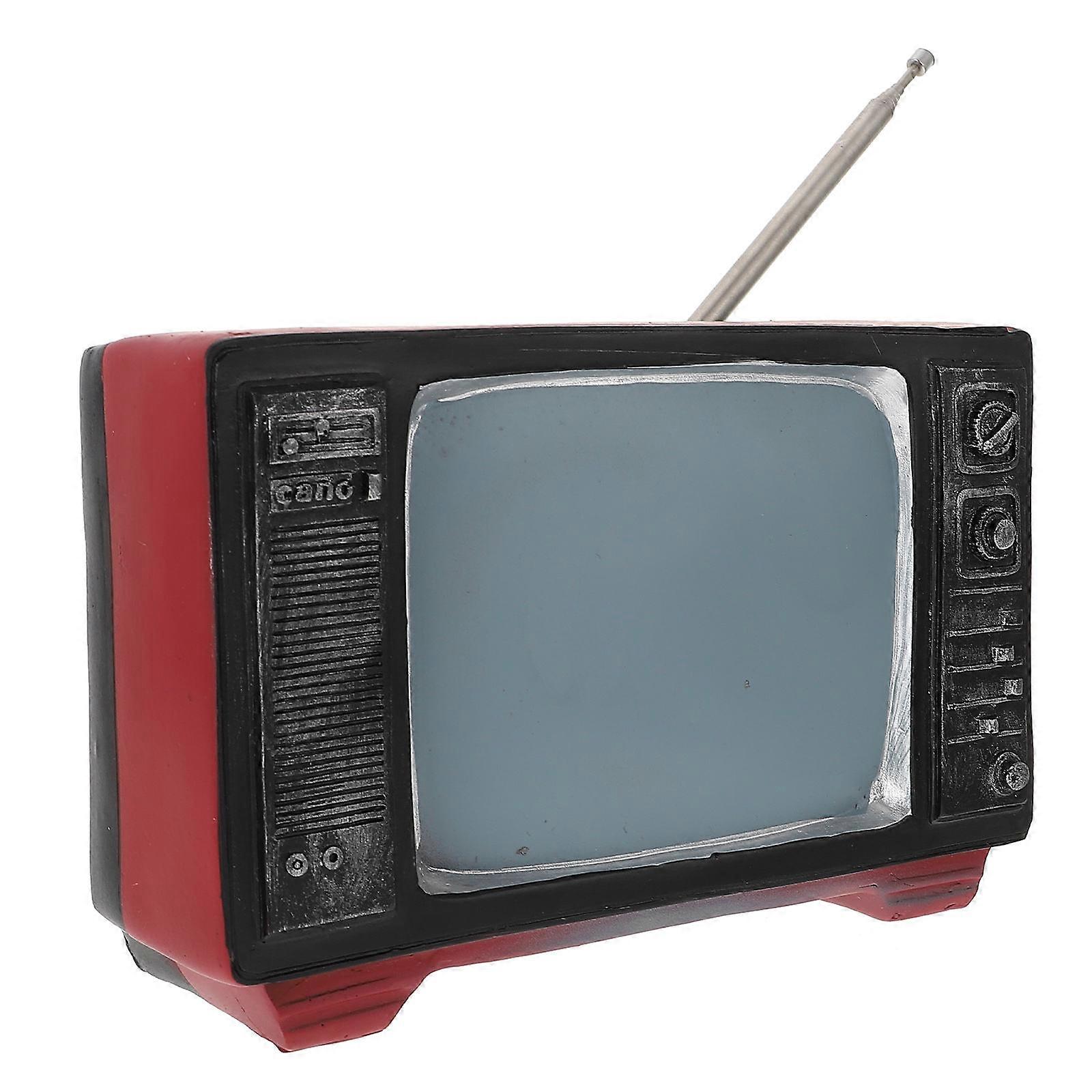 Mini Television Model Resin Home Decoration Black Resin 1Pc