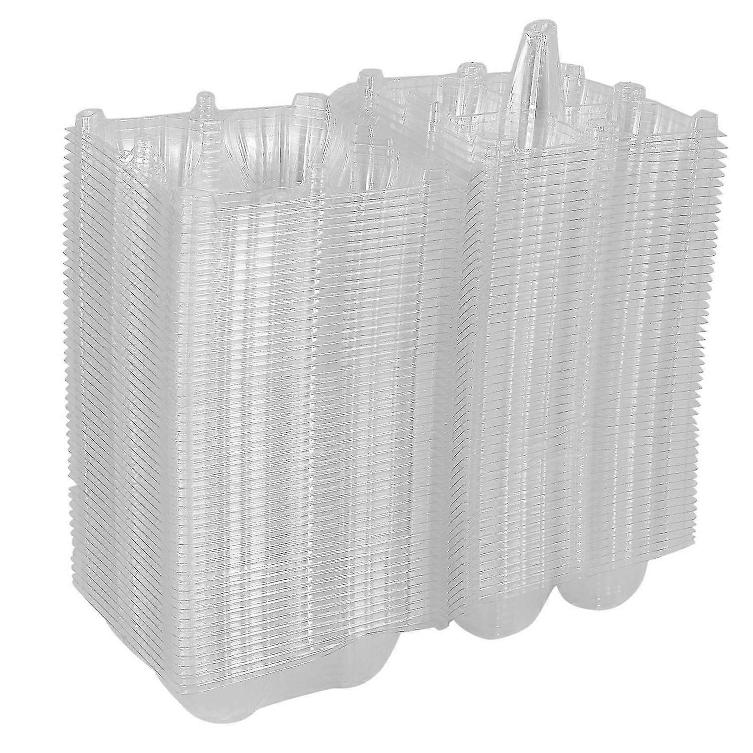 50Pcs Plastic Egg Cartons for Family Pasture Chicken Market- 4 Grids