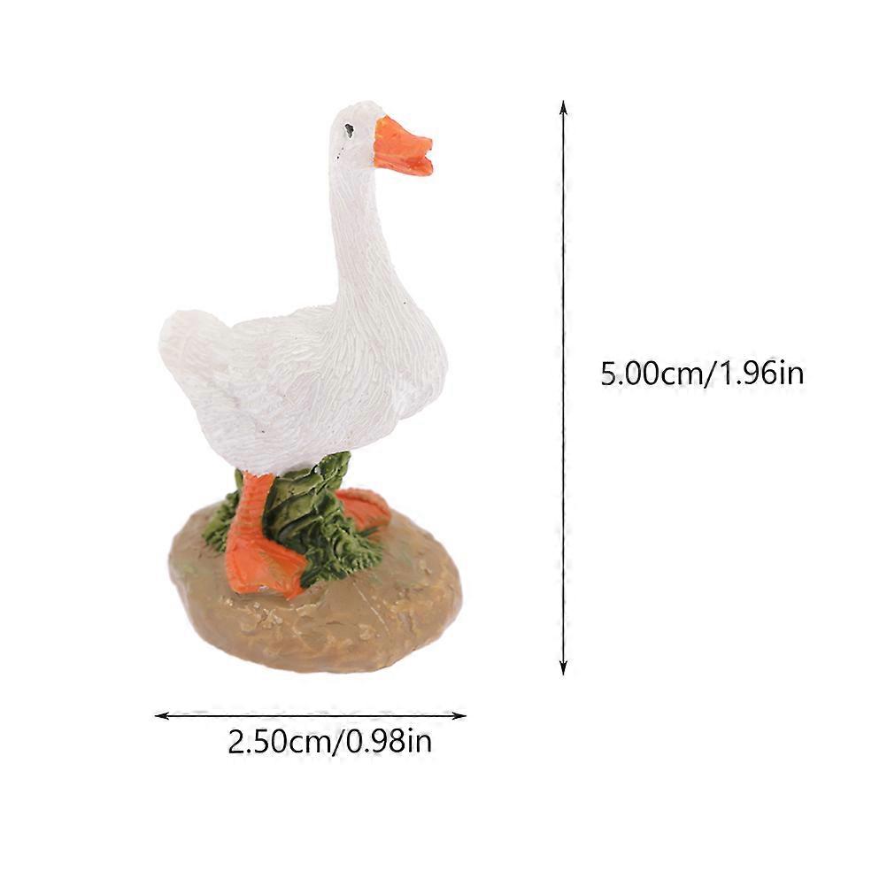 Miniature Duck Statue Resin Figurine Diy Crafts White Tough 26Pcs
