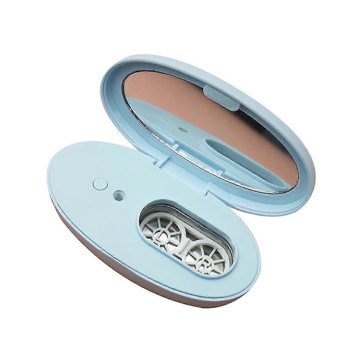 Ultrasonic Contact Lenses Case Cleaner Tear Cleaning Container Blue