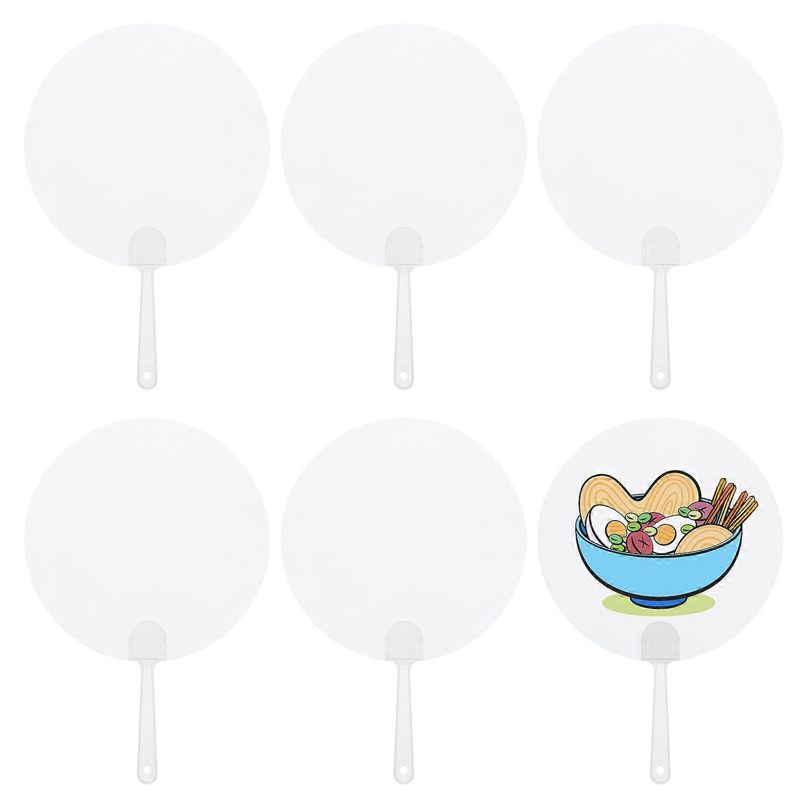 DIY Fans Transparent Blank Fans PVC for Painting Activities 48Pcs Set