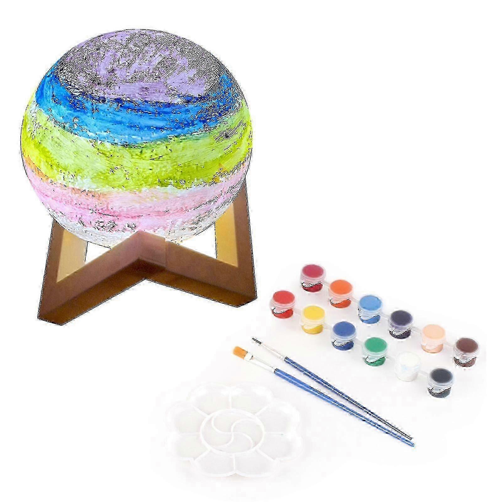 Artistic Moon Night Light Kit - DIY Paintable 3D Lamp for Childrens Room