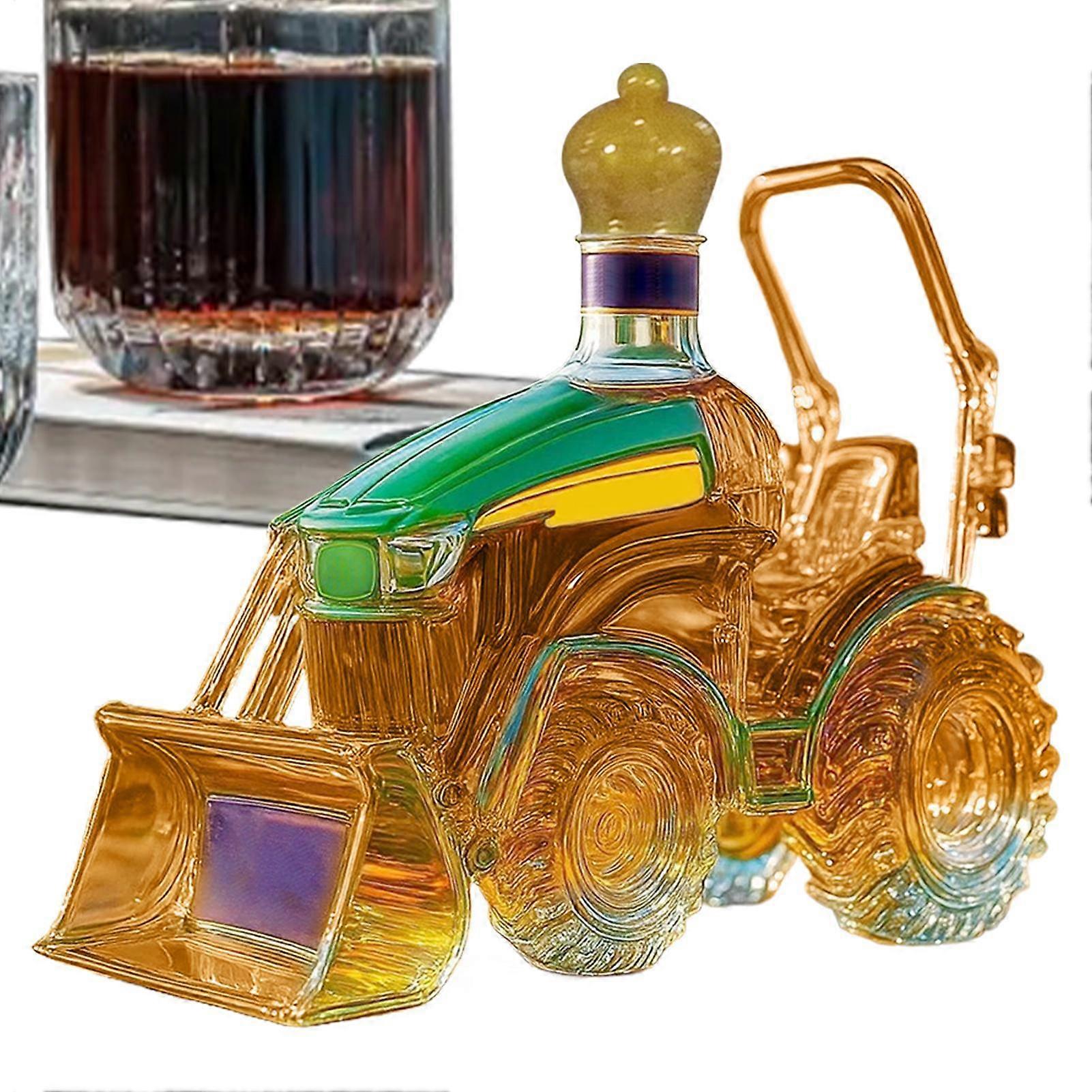 300ML 3D Traktor Karaff Traktor Formad Whisky Vinflaska Glas Förvaring Prydnad Karaff Dekoration