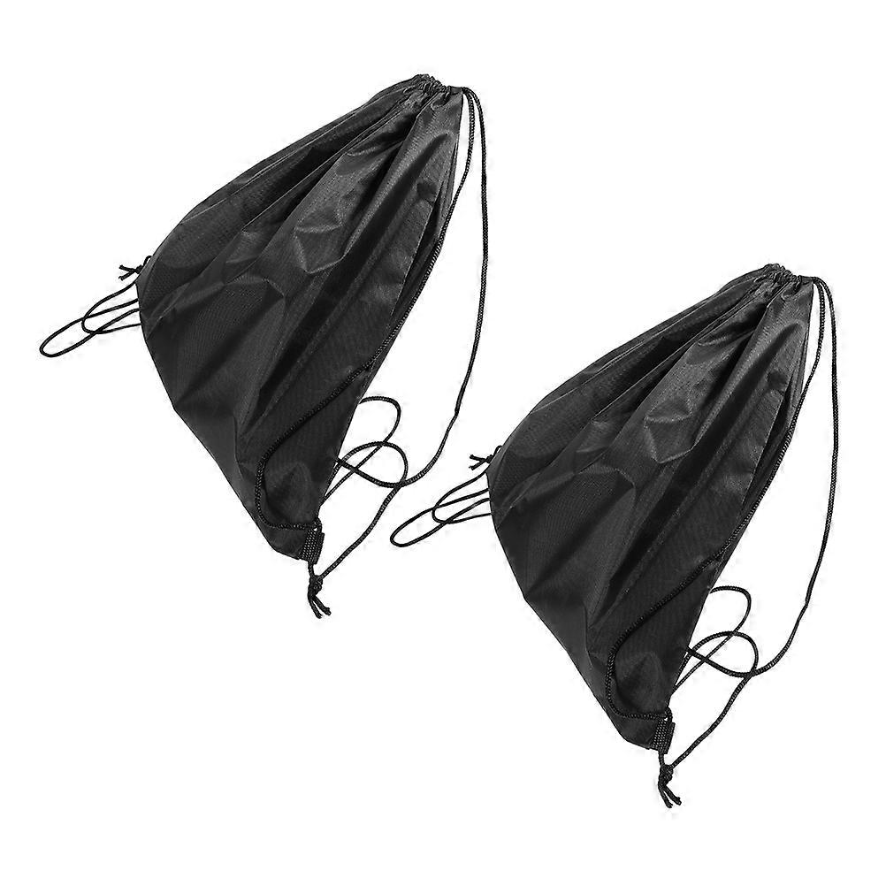 Black Oxford Drawstring Bag for Motorcycle Protection 2Pcs Set