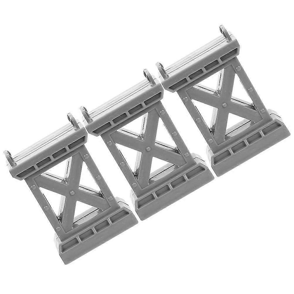 Train Bridge Pier Toy 3Pcs Plastic Grey for Wooden Train Systems and Stability Improvement