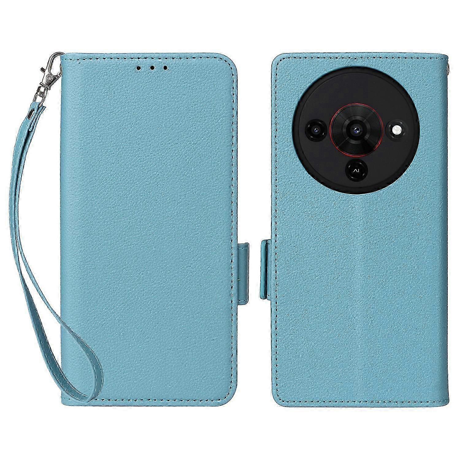 For ZTE Blade A76 5G Case with Wrist Strap Litchi Texture PU Leather Wallet Phone Cover