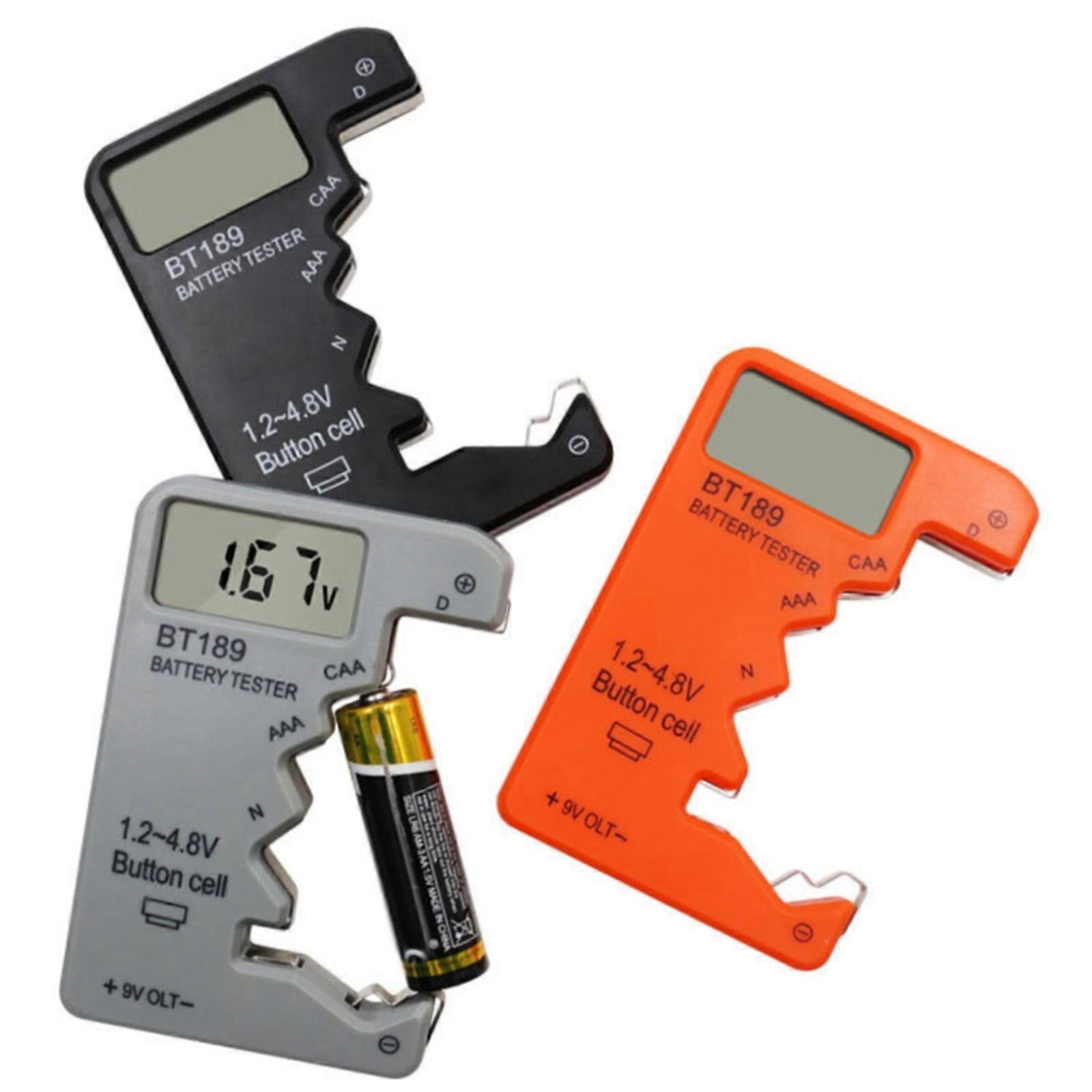 Universal Battery Tester with LCD Display, Compatible with D, C, AA, AAA, 9V, 1.55V Button Cell - Digital Battery Capacity, Voltage Checker Tool