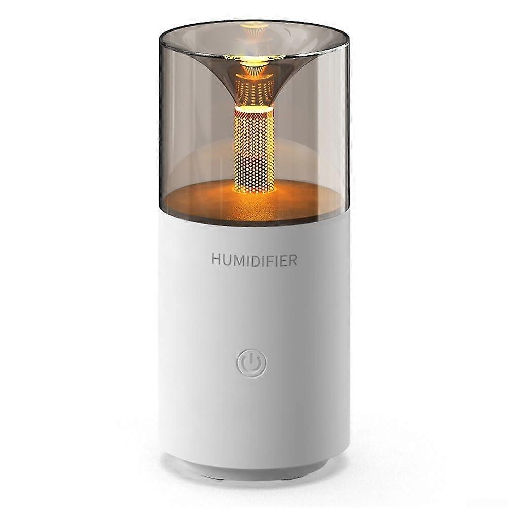 USB Essential Oil Diffuser Humidifier Car And Home Candlelight Effect, 120ml Capacity, 2W, TypeC, Auto Safety, White