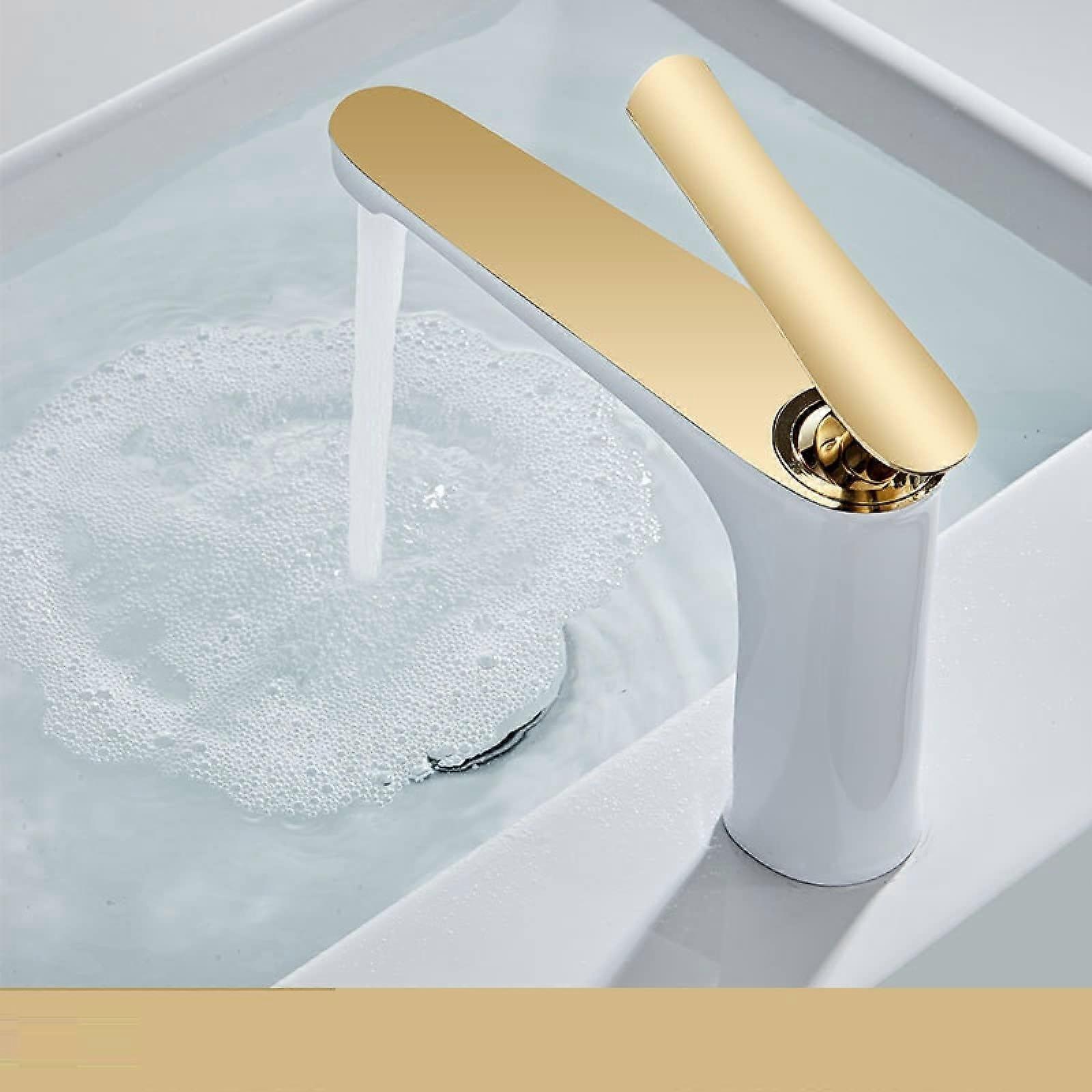 Under The Counter Basin Faucet Hot And Cold For Washbasin And Bathroom Cabinet Toilet Black Gold Bronze Finish Platinum Model
