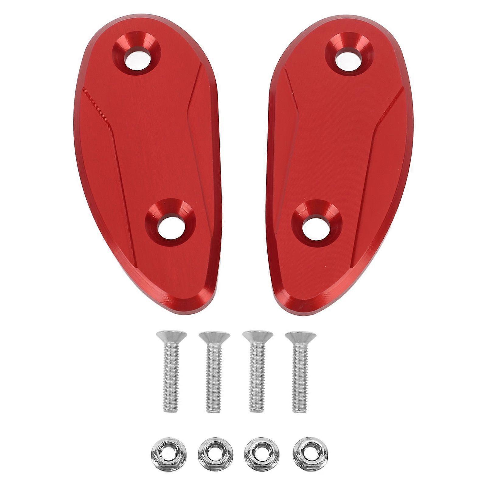 2PCS Motorcycle Rear Mirror Hole Cover Aluminium Alloy Mirror Block Off Base Plates Fit for CBR1000RR 2020 to 2023 Red