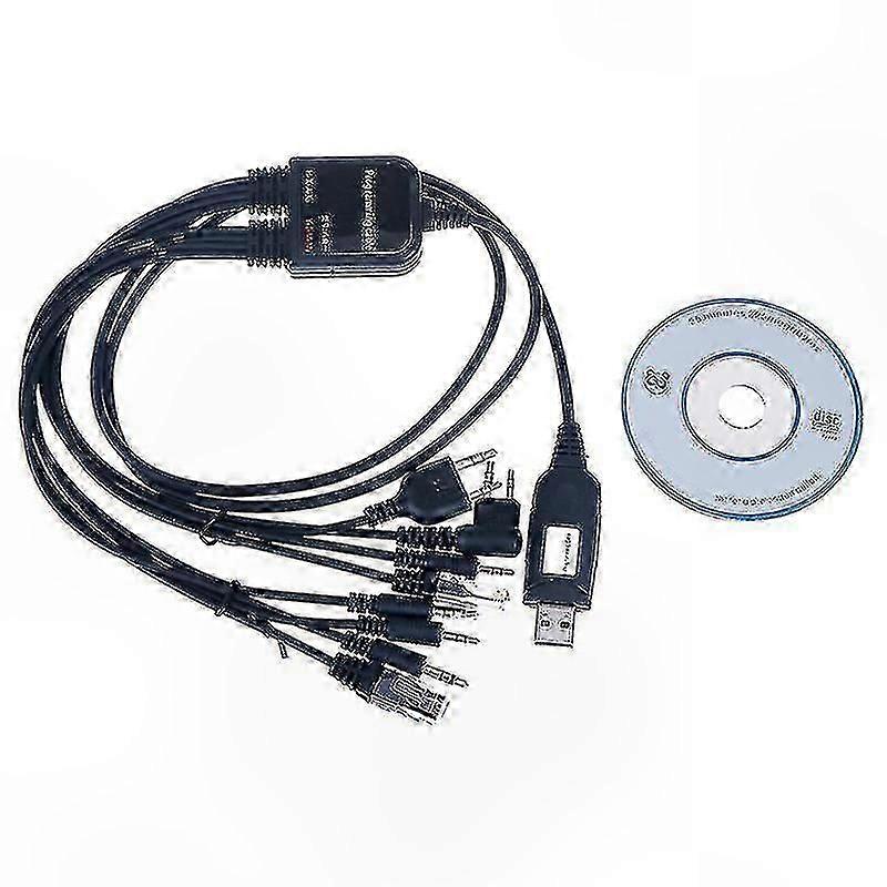 8-in-1 USB Programming Cable for Handheld Walkie Talkie Car Radio