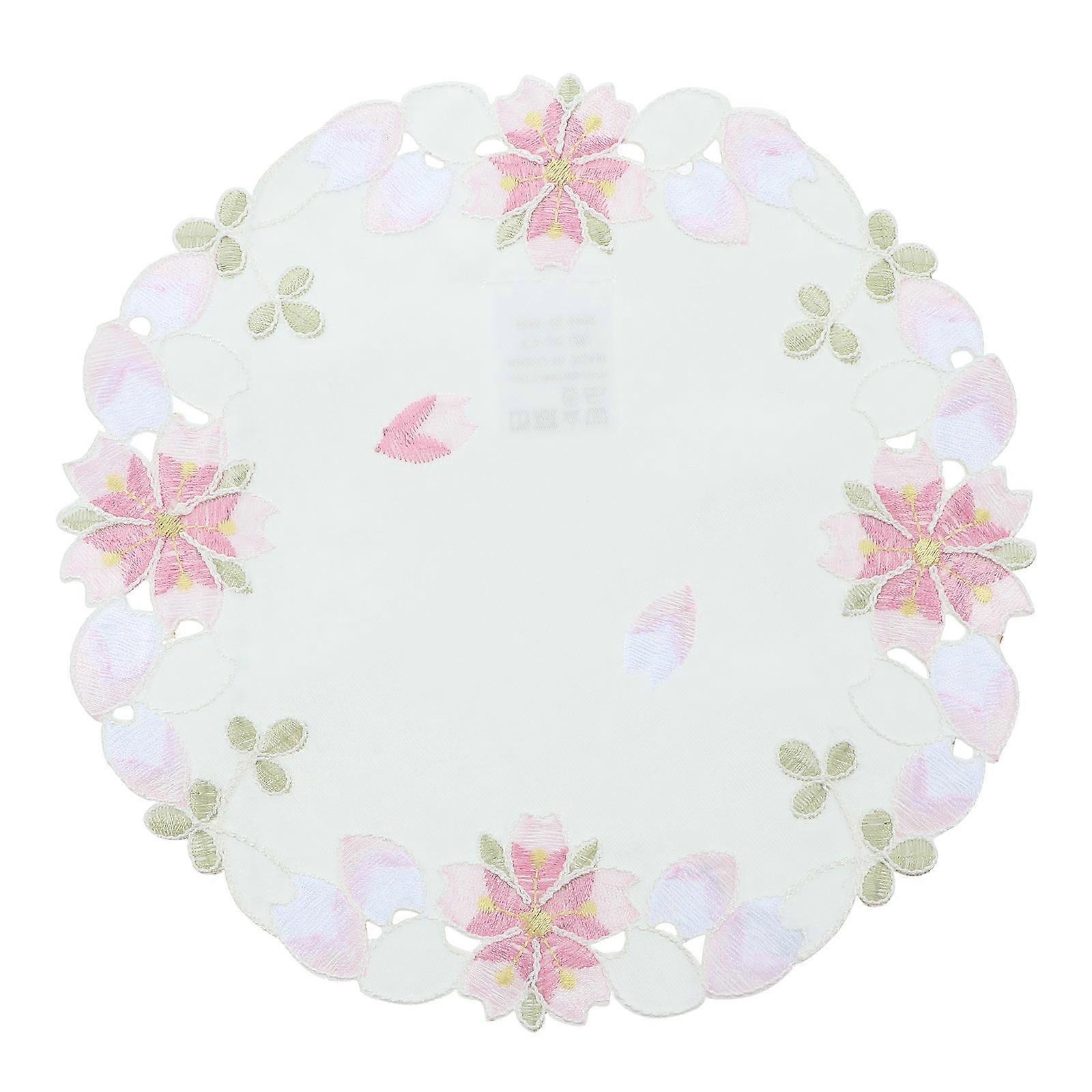 Floral Crocheted Coasters for Cup Use White 1Pcs Polyester Table Mat